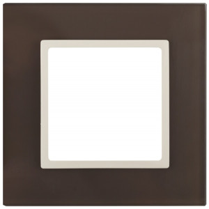 14-5101-31 Рамка на 1 пост, стекло, Elegance, мокко+сл.к (10/50/1800) Б0034485