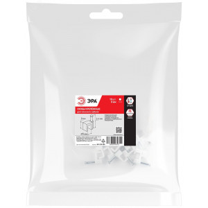 Скоба пластиковая крепежная плоская 8 мм белая NO-225-285 (10 шт/уп) Б0066616