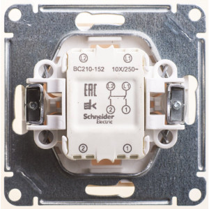 W59 1-клавишный ВЫКЛЮЧАТЕЛЬ 2-полюсный, 10АХ, механизм, СЛОНОВАЯ КОСТЬ VS210-152-2-86