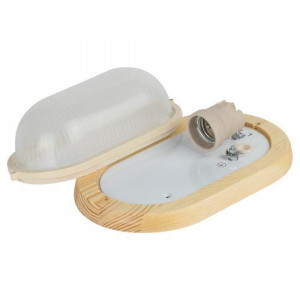 Светильник НБО 04-60-011 Кантри дерево/стекло IP54 E27 max 60Вт 232х140 овал клен Б0048031