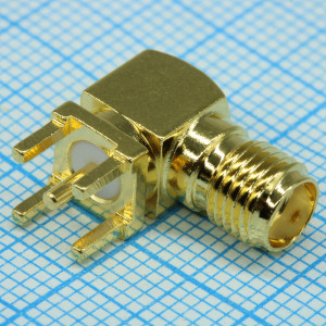 901-143-6RFX, Разъем РЧ SMA 0Гц....18ГГц 50Ом угловой монтаж в отверстие