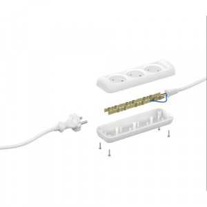 Удлинитель 3х1.5м без заземл. 10А IP20 U-3-1.5m-2х1 ПВС 2х1 Б0028354