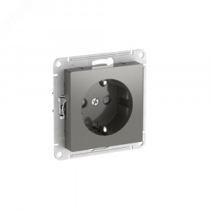ATLASDESIGN РОЗЕТКА с заземлением со шторками, 16А, быстрозажимные клеммы, СТАЛЬ ATN000945S