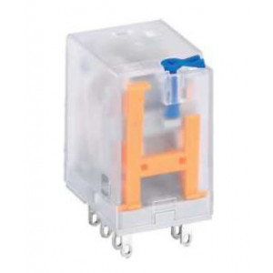 Промежуточное реле, без колодки GE022, Промежуточное реле, 2 группы переключающих контактов, 5A, 24VDC, тестовая кнопка, тип колодки SE02