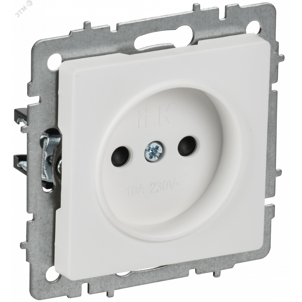 Изображение товара Розетка 1-местная без заземления с защитными шторками 10А IEK BR-R13-10-K91