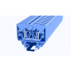 WS2.5-DIN15-01P-12-00Z(H), Проходная клемма, тип фиксации провода: пружинный, номинальное сечение: 2,5 мм кв., 24А, 800V, ширина: 5 мм, цвет: синий, тип монтажа: DIN15