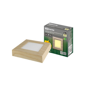 Светильник накладной светодиодный квадрат "Даунлайт" СПО (сосна) 6 Вт 120*120*32 мм 3000К SQ0329-0418