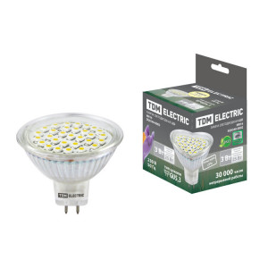 Лампа светодиодная MR16-3 Вт-220 В -3000 К–GU 5,3 SMD SQ0340-0002