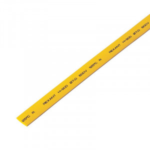 Трубка термоусадочная ТУТ нг 8,0/4,0 желтая, термоусаживаемая трубка в метровой нарезке, не поддерживает горение