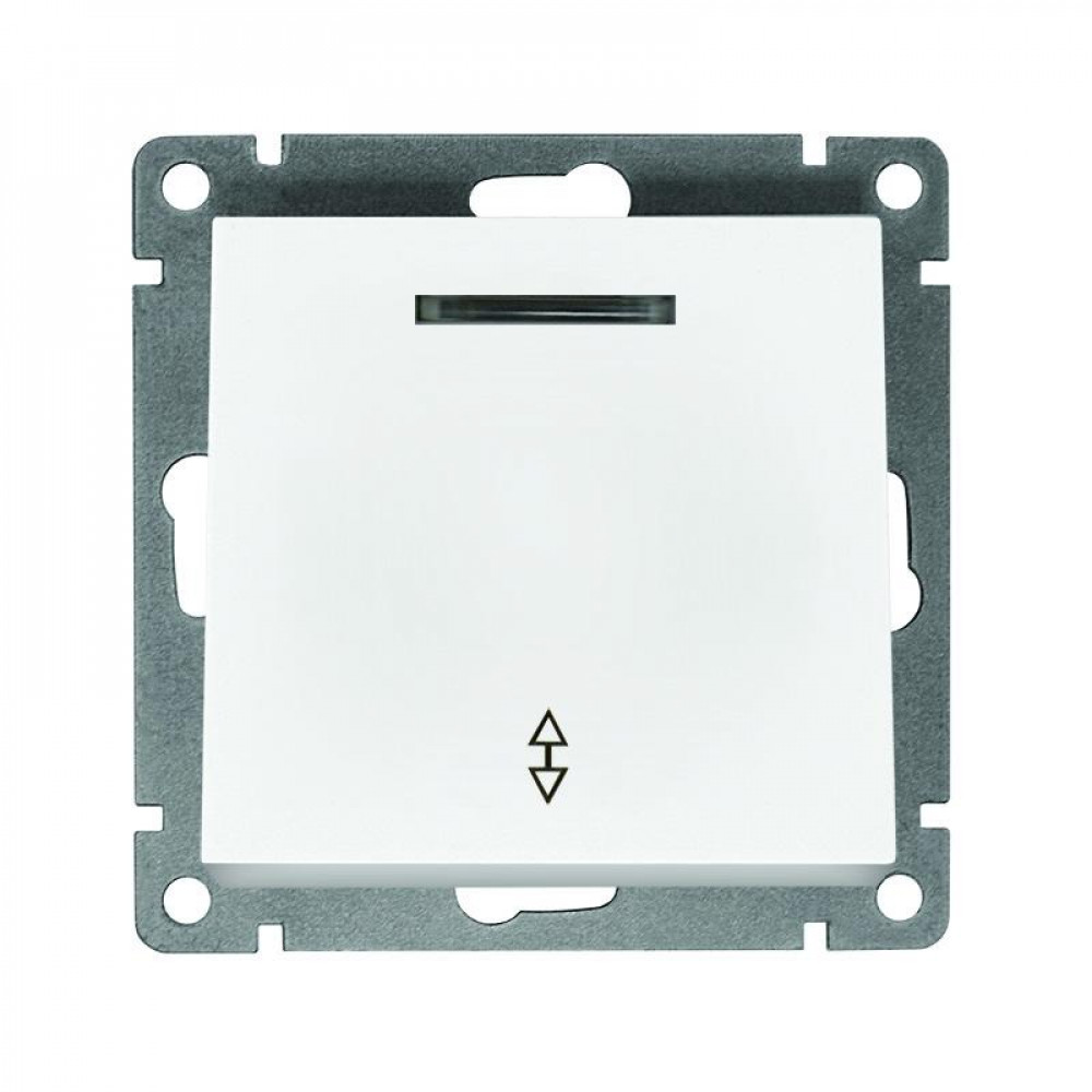 Изображение товара Переключатель проходной 1-кл. СП Афина 10А IP20 с подсветкой белый