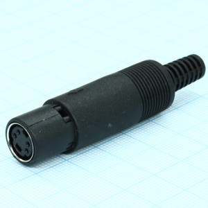 KLS1-294F-4B, Гнездо mini DIN 4 контакта на кабель, SVHS