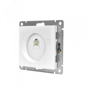 Розетка компьютерная одноместная UNIVersal серия Афина, с/у, 1А, RJ45, белая (еврослот), механизм A0051