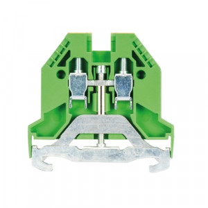 Заземляющая клемма WK 2,5 SL/35, Заземляющая клемма, тип фиксации провода: винтовой, номинальное сечение: 2,5 мм кв., 500V, ширина: 5 мм, цвет: желто-зеленый, тип монтажа: DIN35