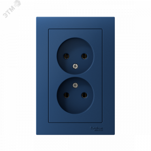 Розетка 2-м AtlasDesign 16А без заземл в сборе аквамарин SE ATN001120