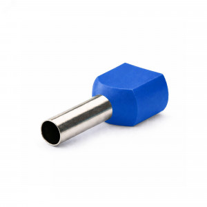 Наконечник-гильза двойная с изолир.фланцем 2,5 кв.мм синий (НШВИ2) IFD2-2.5-10BL