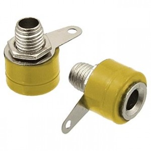10-0061 AL  YELLOW, Гнездо 10-0061 AL желтый, монтаж на панель