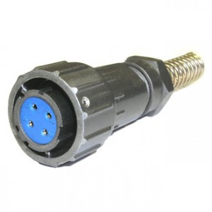 FQ18-4PIN TK-8, Кабельная розетка, 4 контакта, пружиный хвостовик под кабель 8мм