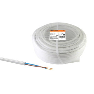 Провод ПВС 2х1 ГОСТ (50м), белый SQ0118-0026