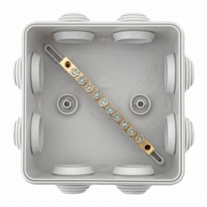 Коробка уравнивания потенциалов КУП-030-031 с крышкой наружная (85х85х40) для прямого монтажа 8 мембр. вводов серая IP55 EKF plc-kmr-030-031-g