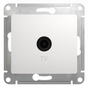 Розетка телевизионная проходная TV 1-м СП Glossa 4дБ механизм бел. SE GSL000192