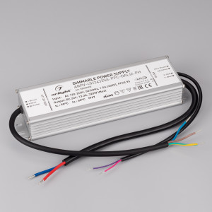 Блок питания ARPV-UH24320A-PFC-DALI2-PH (24V, 13.3A, 320W) 025654(2), Диммируемый источник напряжения по протоколу DALI2.0 с гальванической развязкой для светодиодных изделий. Входное напряжение 120-240 VAC. Выходные параметры: 24 В, 13.3 А, 320 Вт. Встроенный PFC >0.95. Герметичный алюминиевый корпус IP 67.