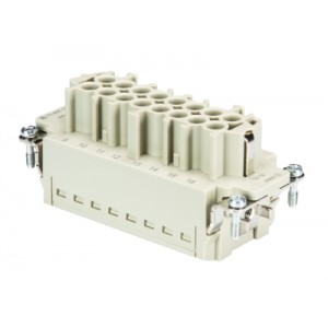 Розеточная контактная вставка 70.405.1653.0, Розеточная контактная вставка, Push-in фиксация, 16 полюсов + PE, типоразмер 16B, 500V, 16A, сечение обслуживаемых проводников 0,14-2,5 мм кв, тип покрытия контактов: серебро,