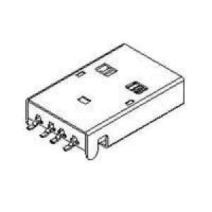 48037-2100, USB-коннекторы USB A Plug Leg 4.8mm ug Leg 4.8mm SMT L/F
