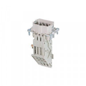 Вилочная контактная вставка BAS SAF KR 6 2,5 50, Вилочная контактная вставка, пружинная фиксация, 6 полюсов + PE, типоразмер 6B, 500V, 16A, сечение обслуживаемых проводников 0,5-2,5 мм кв, тип покрытия контактов: серебро, заземление справа, длинное исполенение, (6 полей для маркировки)