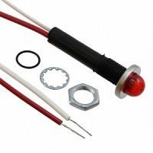 6091M1-24V, Светодиодные панельные индикаторы RED DIFFUSED 3/8" MOUNTING HOLE