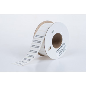 Саморазрушающаяся наклейка SDS-30х10-W белая (уп. 1500 шт.), Саморазрушающаяся наклейка размер 30x10 мм, цвет белый, для принтера: RT200, RT230 (совместно с Resin Standart 74м/57мм/57мм/0,5" - арт.90174571) в упаковке 1500 наклеек