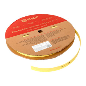 Термоусаживаемая трубка ТУТ нг 16/8 желтая рулон PROxima tut-16-y