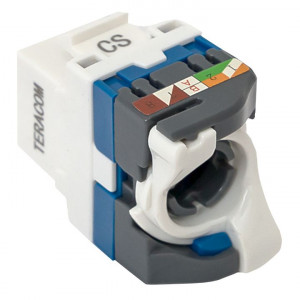 Модуль Keystone TERACOM CS Cat.5E неэкранированный 110 IDC 180 градусов самозажимной (Toolless) серый TRCS-KSTN-RT180-5EUTP-GY