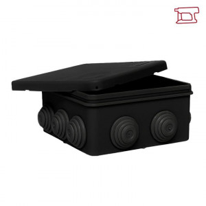 Коробка распределительная КМР-030-014 100х100х50 IP55 с крышкой 10 мембранных вводов черн. plc-kmr-030-014-b