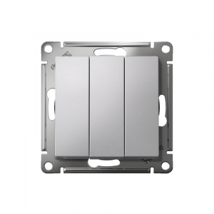 Выключатель 3-кл. СП AtlasDesign 10А IP20 (сх. 1+1+1) 10AX механизм алюм. SE ATN000331