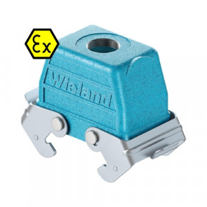 Крышка разъема Ex EX GOT GF10 M25 09IA Z1, Крышка разъема на кабель, типоразмер 10B, взрывозащита, без уплотнителя, 1 отверстие с резьбой для кабельных вводов M25x1,5, с боковым расположением, с двумя защелками, материал корпуса: цинковый сплав