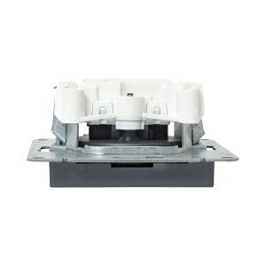 Механизм розетки, 16А, без заземления, со шторками, графит Эпика EKF UP1-SOG-101