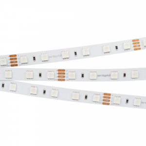 RT 2-5000 24V RGB 2X, Гибкая лента LUX, светодиоды smd 5060, 60шт/м (300шт на 5м), белая плата 10мм, скотч 3М. Цвет Мультицвет R/G/B. Питание 24V, мощность 14.4 Вт/м (72 Вт на 5м), угол 120°. Размеры 5000х10x2.2мм. Мин.отрезок 100мм, 6 светодиодов. Цена за 1м.
