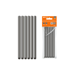 Клеевые стержни универсальные черные, 11 мм x 100 мм, 6 шт, "Алмаз" SQ1024-0512