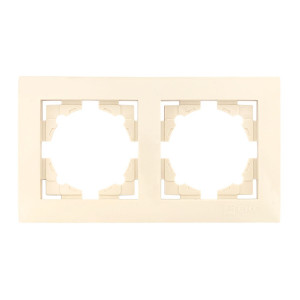 Валенсия рамка 2-местная кремовая EWM-G-302-20