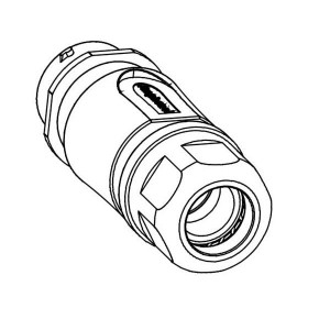 RTS1BS16N19P03, Стандартный цилиндрический соединитель Inline Receptacle 19 POS SZ 16 Pin