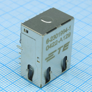 6-2301994-1, Модульные соединители / соединители Ethernet 1GB LED 1X1 INV (LOW)