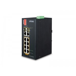 IFGS-1022HPT, Коммутатор промышленный  IP30  8-портов 10/100TX 802.3at PoE + 2-Port Gigabit TP/SFP combo (PoE 240Вт,-40 to 75 C, 250m Extend mode)
