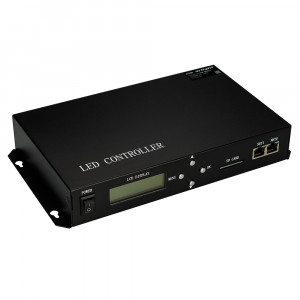 Контроллер HX-801TC (122880 pix, 220V, SD-карта) 022187, Master-контроллер для синхронизации до 96 контроллеров HX-801RC (арт. 018549), 2 выходных Ethernet-порта до 122 880 пикселей, без прямого выхода на ленты и модули. Запись программ на SD-карту (ПО LED Build), напряжение 230 В. ПДУ в комплекте