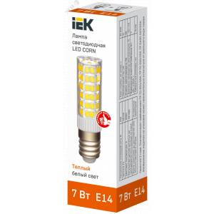 Лампа LED CORN капсула 7Вт 230В 3000К керамика E14 LLE-CORN-7-230-30-E14