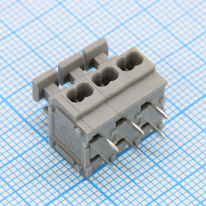 DG235T-5.0-03P-11-00A(H), Нажимной безвинтовой клеммный блок 3 контакта. Зажим типа торцевой контакт. Серия DG235T-5.0