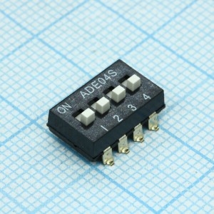 1825058-7, Переключатель DIP Switches; Конфигурация: SPST; Контакты: 4; Шаг: 2.54