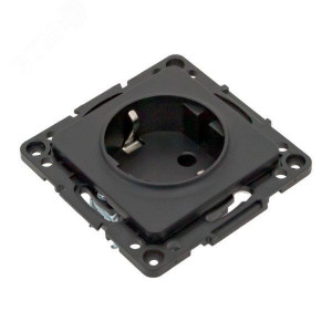 Розетка 1-м СП Стокгольм 16А IP20 с заземл. защ. шторки механизм черн. PROxima EZR16-028-10