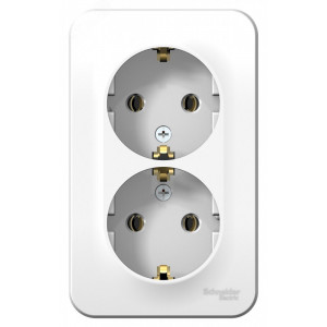 Розетка 2-м ОП Blanca 16А IP20 250В с заземл. без защ. шторок с изолир. пластиной бел. SE BLNRA010211
