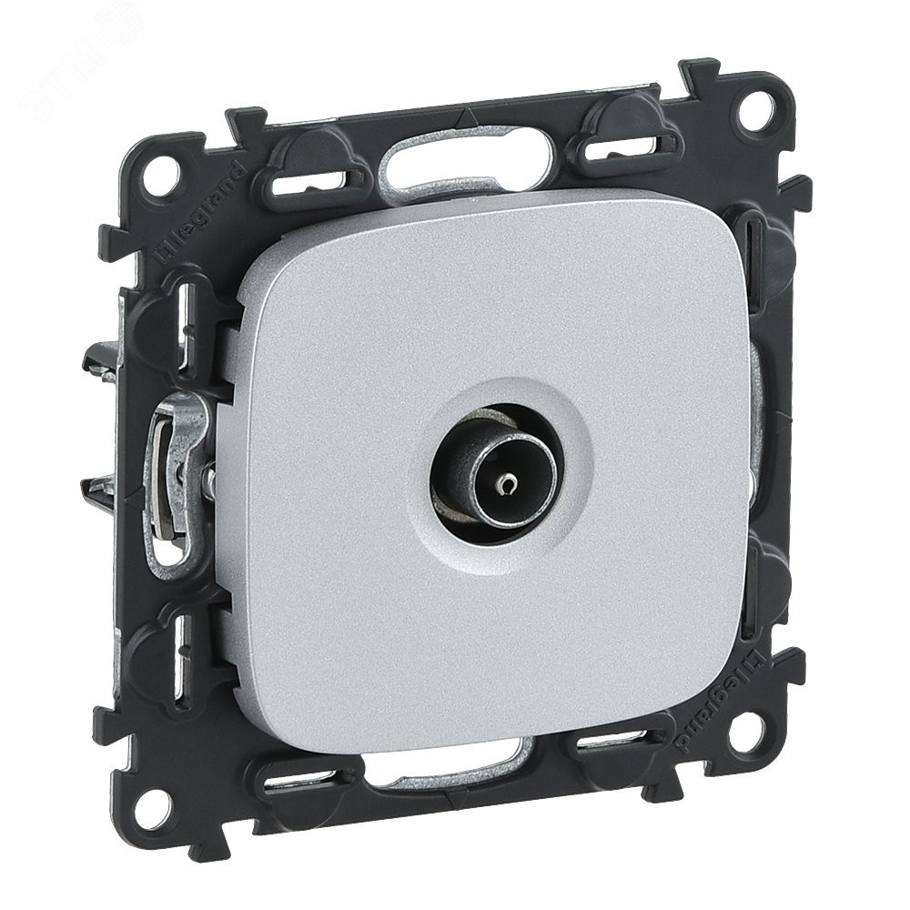 Изображение товара Розетка ТВ Valena ALLURE с лицевой панелью алюминий, IP21, 1 пост