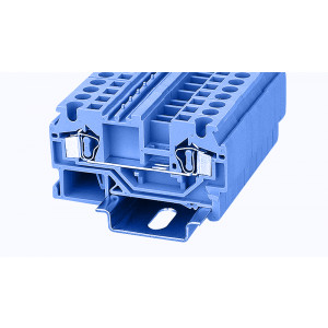 WS4-01P-12-00Z(H), Проходная клемма, тип фиксации провода: пружинный, номинальное сечение: 4 мм кв., 32A, 800V, ширина: 6 мм, цвет: синий, тип монтажа: DIN35